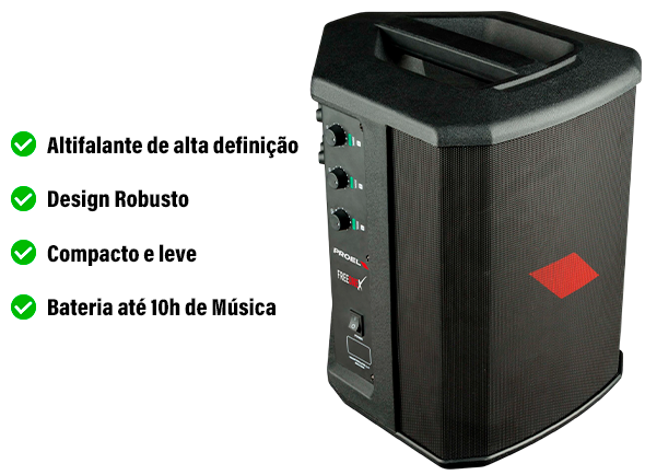 Proel FREEONEX Sistema PA até 10h de bateria com Bluetooth Proel FREEONEX Sistema PA até 10h de bateria com Bluetooth